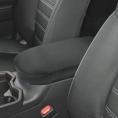 INTGET Center Console Armrest Cover for Toyota RAV4 Accessories 2025 2024 2023 2022 2021 2020 2019 Leather Middle Console Lid Cover Protector Arm Rest Covering Car (Black Neoprene) - color: black neoprene