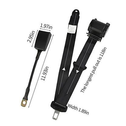 2PCS Universal 3Pt Adjustable Retractable Lap for Go Kart,Club Golf Cart,SUV,Cars Minivan,UTV (Black1) - color: Black1