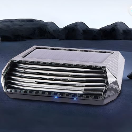 Solar-Powered Car Air Purifier with USB Charging & Ozone Odor Elimination - Portable HEPA Filter-Free Ionizer for Pet Odors, VOCs - Compact, Silent, Best for Car Use (8813 carbon fiber) - color: 8813 carbon fiber