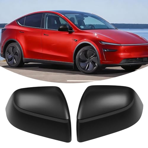 Compatible with Tesla Model Y Juniper Mirror Guard Covers 2025 2026, 2PCS Left Driver Right Passenger Side Rearview Mirror Protector Cap for Tesla Model Y Juniper Accessories (Matt Black) - color: Matt Black