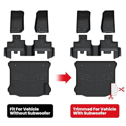 LASFIT Floor Mats & Cargo Mat for Jeep Wrangler JK 2014-2018 Unlimited 4-Door (NOT for JL or 2-Door) All Weather TPE Custom Fit Car Mats Floor Liners Cargo Liner Cargo Mat Black - style: Wrangler JK 14-18