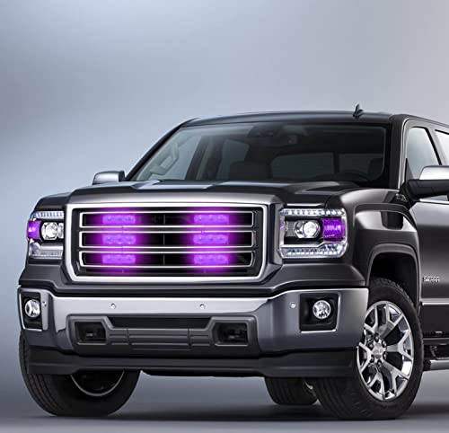 FXC (2PCS 3-LED Strobe Light Purple Waterproof Emergency Beacon Flash Lights,Purishion Caution Bar 12 Different Flashing Car SUV Pickup Truck Van… - color: Purple
