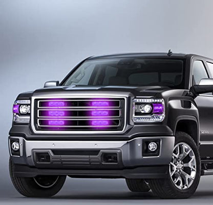 FXC (2PCS 3-LED Strobe Light Purple Waterproof Emergency Beacon Flash Lights,Purishion Caution Bar 12 Different Flashing Car SUV Pickup Truck Van… - color: Purple