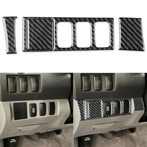 NVCNX Real Premium Carbon Fiber for Toyota 2nd Gen Tacoma Accessories 2005-2015 2006 2007 2008 2009 2010 2011 2012 2013 2014 Car Dash Driver Side Button Panel Cover Interior Trim Sticker Decal 4PCs - color: Dash Side Mirror Adjustment Trim A - for 2005-20