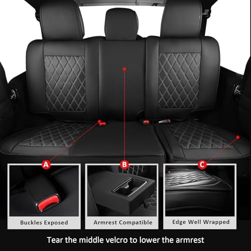 MIROZO Tacoma Seat Covers Black,Waterproof Truck Seat Covers Fits for 2016-2023 Toyota Tacoma Crew Cab,Automotive Seat Cover Full Set,Pickup Cushion Front & Rear Seat Cover Set(Black, Full Set) - color: Black, size: Full Set（2016-2023 Tacoma）
