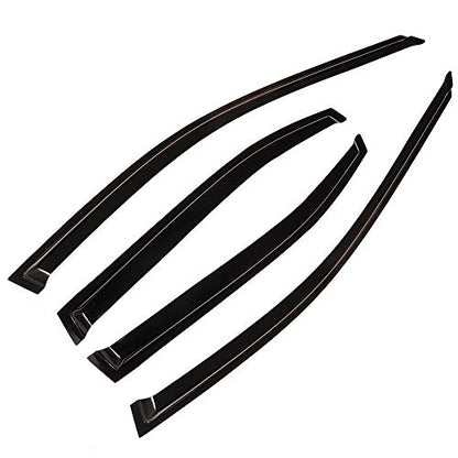 SCITOO Outside Mount Window Visor Deflector Rain Guard Dark Smoke, 4 Pcs Set Fit for 2004-2008 for Acura TSX