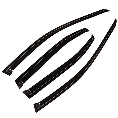 SCITOO Outside Mount Window Visor Deflector Rain Guard Dark Smoke, 4 Pcs Set Fit for 2004-2008 for Acura TSX