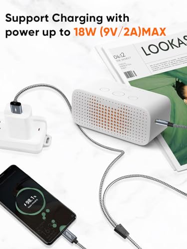 CableCreation USB C to 3.5mm Audio Cable with USB Charging Cable, Car Aux Cable, Type C to Aux Jack Headphone Car Stereo with 18W Charge for iPhone 16 15 Pro Max Plus, Galaxy S24/S23+, Pixel 9/8/7+ - style: USB C+3.5mm Audio+USB C Charging