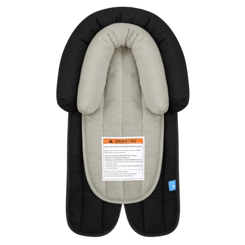 COOLBEBE Upgraded 2-in-1 Babybody Supports for Newborn Infant - Extra Soft Breathable Car Seat Insert Cushion Pad, Perfect for Carseat, Stroller, Swing, Bouncer, Black - color: Black-cotton