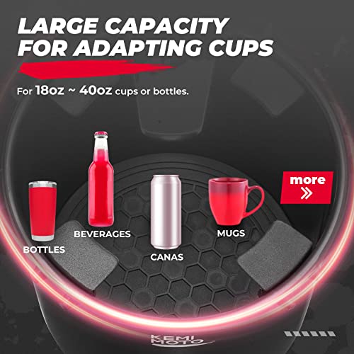KEMIMOTO Universal Cup Holder Expander - Fits Hydro Flask, Yeti, 18-40oz 3.0in-3.8in Diameter Bottles - fit 3.2in Diameter Cup Holder for Car, RV, Truck, UTV, Golf Cart
