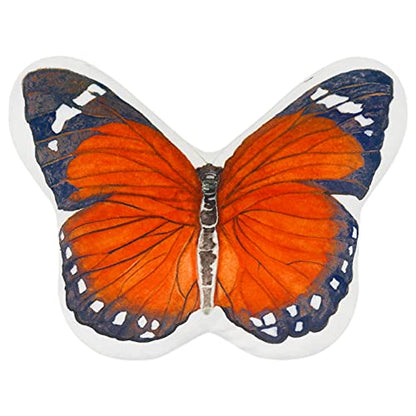 JWH 3D Butterfly Pillow Print Neck Cushion for Car Travel Plane Airplane Trip Headrest Long Flights Essentials Cute Head Rest Sleeping Napping Cushion with Elastic 8 x 12 Inch Orange - color: Z Neck Orange