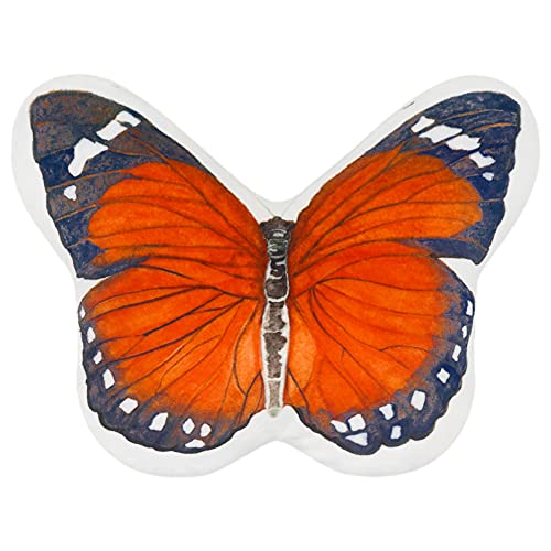 JWH 3D Butterfly Pillow Print Neck Cushion for Car Travel Plane Airplane Trip Headrest Long Flights Essentials Cute Head Rest Sleeping Napping Cushion with Elastic 8 x 12 Inch Orange - color: Z Neck Orange