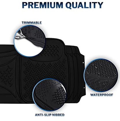 Zone Tech Premium Quality Automotive Rear Universal 1 Piece Runner Mat- All Weather Protection-Perfect for Car, Truck and SUV