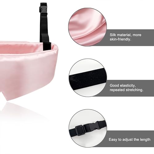 Travel Pillows for Airplanes, Airplane Head Strap with Silk Eye Mask for Sleeping, Long Flights & Car Road Trips 360°Headrest Neck Support, Stops Bobbing, Small & Compact (Pink) - color: Pink