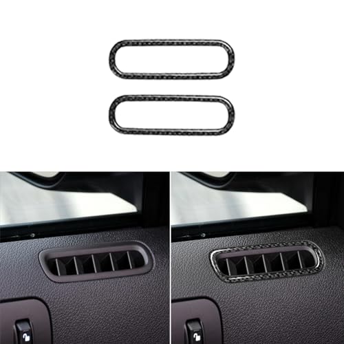 2pcs Real Soft Carbon Fiber Car Inner Door Panel AC Wind Outlet Vent Frame Trim Sticker Compatible with Ford Mustang GT/Shelby 2009 2010 2011 2012 2013 2014 Auto Interior Accessories Black - color: Inner Door Ac Vent