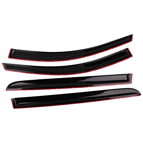 Window Visor Compatible with 2005-2007 Honda Odyssey, Acrylic Black Slim Style Sun Rain Guards Cover by IKON MOTORSPORTS, 2006 - color: Slim Style Smoke/Tinted