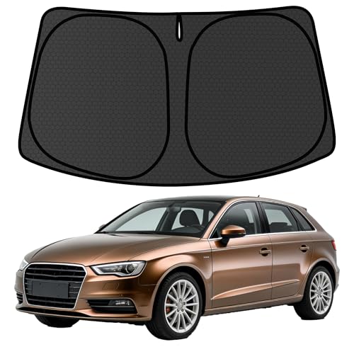 A3 Customized Windshield Sun Shade for 2014-2020 A3 Front Window Sunshade Visor Protector Foldable Blocks UV Rays Keep Car Cooler Accessories - size: For A3 2014-2020