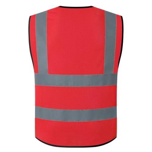 Reflective Safety Vest for Men Women Construction Vest Meet ANSI/ISEA Standard - color: Ap1-red, size: X-Large