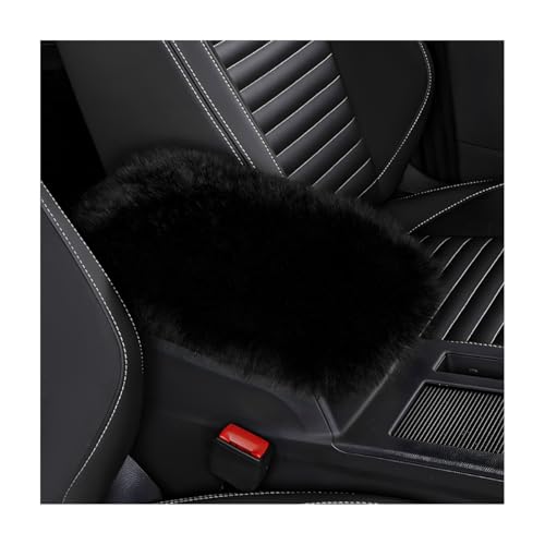 Wevdn Car Center Console Cover Pad, Fluffy Middle Console Pad Armrest Seat Box Cover, Universal Furry Arm Rest Decoration Protector for Car Truck SUV, Interior Car Accessories (Black) - color: Black