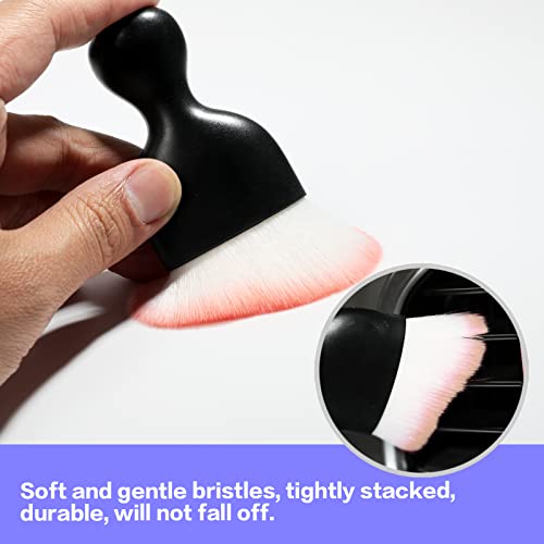 AOCISKA Car Interior Detailing Brush,Soft Bristle Cleaning Brush Car Detailing Brush Dusting Brush,Car Interior Cleaning Tool,Auto Detail Brush Car Dash Duster Brush (Black&Pink) - color: Black&pink