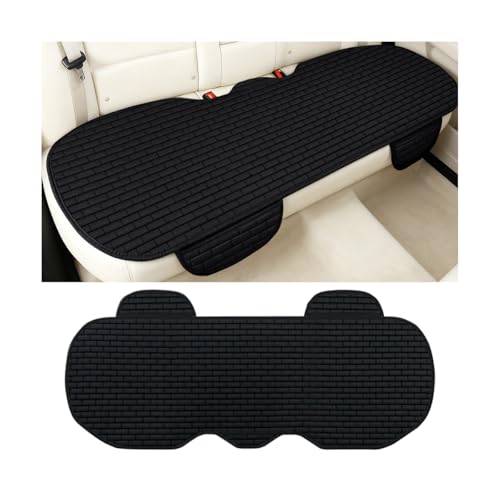 Zpana Car Back Seat Cover, Non-Slip Vehicle Rear Seat Bottom Cushion Pad with Storage Pockets, Comfortable Automotive Back Bench Protector, Universal for SUV Automobile Truck (Black) - color: Black