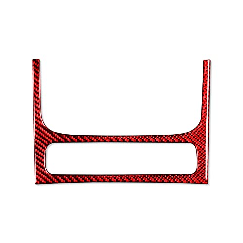 Compatible with Dodge Ram 1500/2500/3500 2013 2014 2015 2016 2017 2018 Red Real Carbon Fiber Central Lower Panel of Air Conditioning Knob Climate Control Panel Car Interior Trim Accessories - color: Red 20