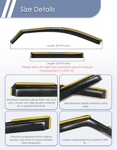 in-Channel Window Rain Guard for Chevy Traverse 2018-2023 Rain Guards Chevrolet Traverse Side Window Visors Low Profile Vent Visor Window Deflectors Vent Shades Car Accessories - size: Fit for 2018-2023 Chevy Traverse