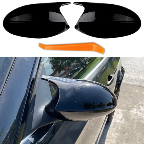 Car Side Mirror Covers E90 Pre Lci Mirror Caps Replacement for BMW 3 Series 2005-2008 E90 E91 E92 E93 320i 325i 330i Exterior Accessories Tuning Parts - M Style, Glossy Black - color: Glossy Black, style: E90 PRE LCI (2005-2008)