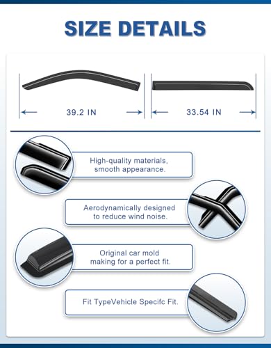 Out-Channel Window Rain Guards Fit for 2014-2018 Chevrolet Silverado & GMC Sierra 1500 2500HD 3500HD Crew Cab, Window Visors Vent Shades Wind Deflector Dark Smoke with Thicker 4PCS - size: Fit for 2014-2018 Silverado & Sierra Crew Cab