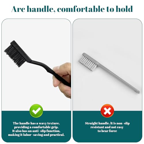 12 Pcs Mini Nylon Brush Set, Nylon Scratch Brush with Curved Handle, Cleaning Weld Slag and Rust - style: Nylon