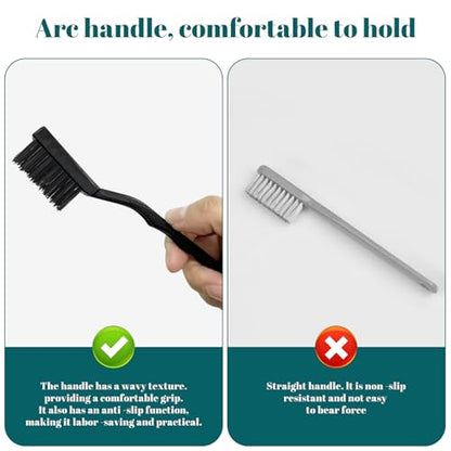 12 Pcs Mini Nylon Brush Set, Nylon Scratch Brush with Curved Handle, Cleaning Weld Slag and Rust - style: Nylon