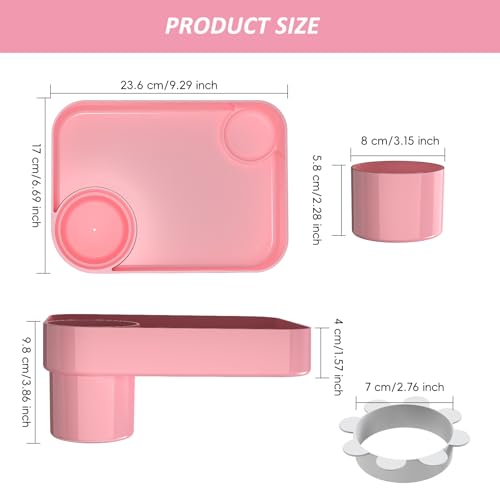 Car Seat Snack Tray for Toddlers, Reduces Mess Square Travel Tray Cup Holder Snack Tray, Durable Car Food Tray for Kids, Universal Fit Kids Travel Road Trip Essentials(Pink) - color: Pink