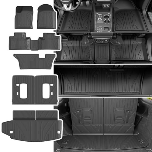 powoq Floor Mat Compatible with 2016-2026 Dodge Durango 7 Seats Trunk Liner 3rd Backrest Mat Replacement for 2016-2026 Dodge Durango Accessories (Trunk Mat+3rd Backrest Mat+7 Seats Floor Mat) - color: Trunk Mat+3rd Backrest Mat+7 Seats Floor Mat