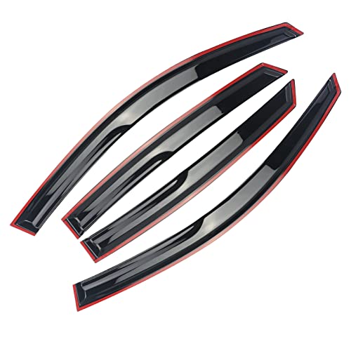 Window Visor Tape-on Side Deflectors Vent Rain Guard 2016-2020 Civic 10th 4-Door Sedan Vent Window Visors, Vent Deflector 4 pcs - size: 2016-2021 Civic Sedan
