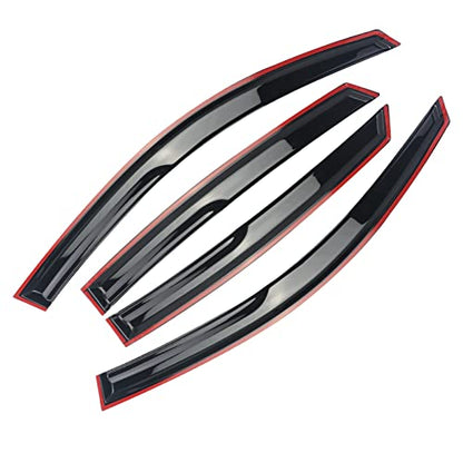 Window Visor Tape-on Side Deflectors Vent Rain Guard 2016-2020 Civic 10th 4-Door Sedan Vent Window Visors, Vent Deflector 4 pcs - size: 2016-2021 Civic Sedan