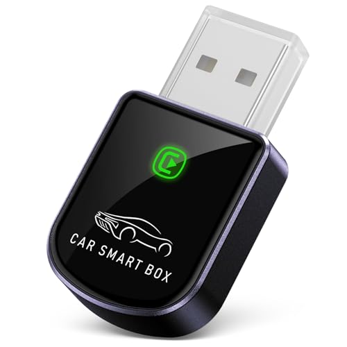 Wireless Carplay Adapter for iPhone Latest Upgrade, Tiny Bluetooth Dongle Convert Wired to Wireless for Apple Car Play Plug & Play, Zero-Lag Auto-Connect GPS Works With 2016+ Car(Matte Black) - color: Matte Black
