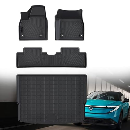 Floor Mats for All-New 2026 Nissan Leaf (Only Fit SV+ FWD) & Cargo Mat, TPE All Weather Protection Car 1st & 2nd Row Floor Liners with Trunk Mat Full Set Accessories,Black - size: 2026 Nissan Leaf (Only SV+ FWD)