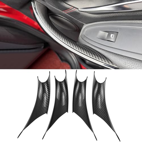 Car Door Handles Protective Decorate Covers for BMW 3 4 Series 3GT F30 F32 F34 F36 M3 M4 Door Pull Handle Cover Compatible with 318i 320i 328i 330i 335i 330e 340i (4PCS Carbon Fiber Color) - color: 4PCS Carbon fiber color