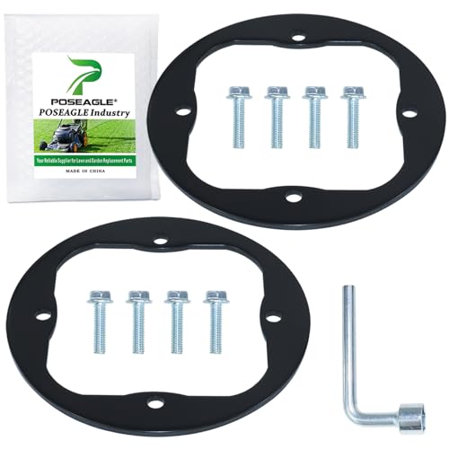2 Pack Upgraded High-Strength Deck Spindle Reinforcement Rings with Mouting Bolts and L Shaped Angled Hex Socket Wrench for Cub Cadet, MTD, Troy-Bilt All Series Lawn Tractors and Lawn Mowers - color: A04 2xMTD Deck Spindle Reinforcement Rings