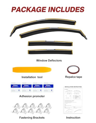 in-Channel Window Rain Guards Fit for Toyota RAV4 2013-2018, Extra Durable Window Visors Window Deflectors Vent Visors Vent Shades Car Accessories-4 pcs - size: Fit for 2013-2018 Toyota RAV4