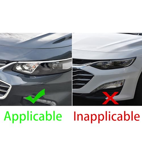 Black Carbon Fiber Compatible with Chevy/Chevrolet Malibu 2016-2024 2017 2018 2019 2020 2021 2022 2023 2024 Accessories Car Headlight Eyelid Eyebrows Cover Exterior Trim Sticker Decal 2pcs - color: Headlight Eyelid Eyebrow