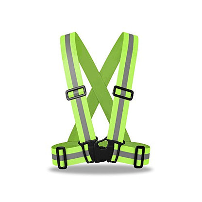 zojo Reflective Vest | Lightweight, Adjustable & Elastic | Safety & High Visibility for Running, Jogging, Walking,Cycling | Fits Outdoor Clothing (1 Pack, Neon Yellow) - color: 1pc-neon Yellow