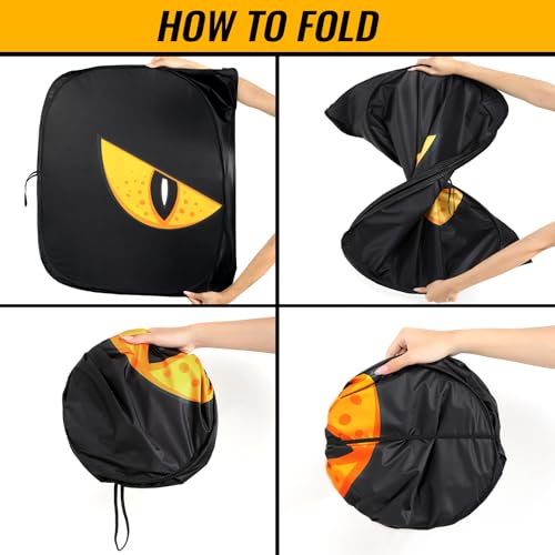 Car Windshield Sun Shade - Reflector Sunshade Offers Ultimate Protection for Car Interior, Cool Reflective Sun Blocker Fits Small Sedans, Mini SUVs - color: Black