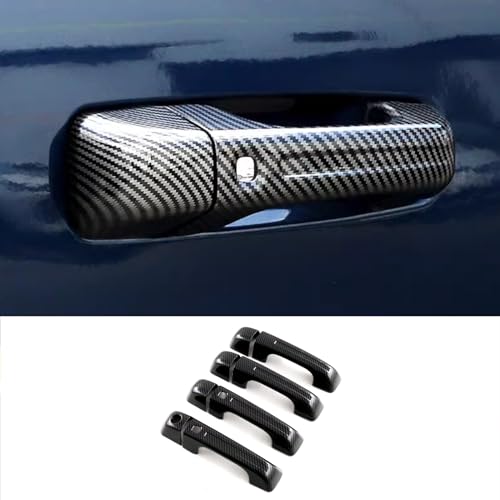 Car Accessories Fit for Dodge Ram 1500 2024 2023 2022 2021 2020 2019 Door Handle Cover Trims （Carbon Fiber with Smart Hole A ABS 8PCS - color: Carbon Fiber With Smart Hole A