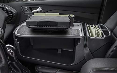 AutoExec AE-FMEF-PI-PS-GT Efficiency FileMaster Car Desk for Your Vehicle Workstation and Mobile Office, with 400 watt Power Inverter and Printer Stand - color: Grey, style: Desk, 400 watt Power Inverter and Printer Stand