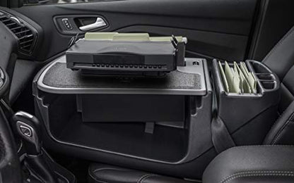 AutoExec AE-FMEF-PI-PS-GT Efficiency FileMaster Car Desk for Your Vehicle Workstation and Mobile Office, with 400 watt Power Inverter and Printer Stand - color: Grey, style: Desk, 400 watt Power Inverter and Printer Stand