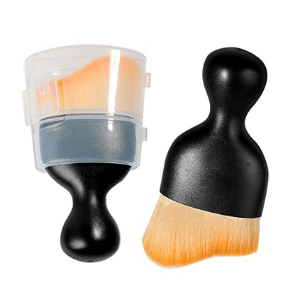 AOCISKA Car Interior Detailing Brush,Soft Bristle Cleaning Brush Car Detailing Brush Dusting Brush,Car Interior Cleaning Tool,Auto Detail Brush Car Dash Duster Brush (Brown with Cap) - color: Brown With Cap