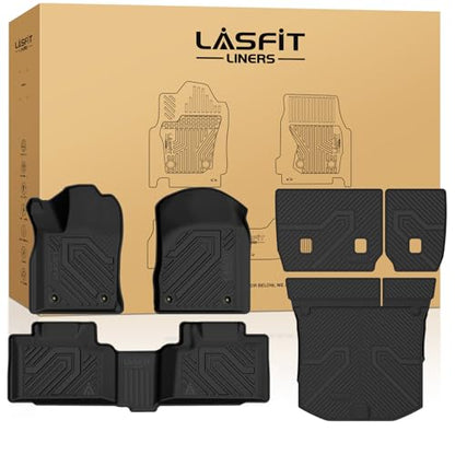 LASFIT Floor Mats Set for Jeep Grand Cherokee 2015 2014 2013, All Weather TPE Custom Fit Car Mats Floor Liners Seatback Cargo Liner Cargo Mat Black - style: Grand Cherokee 2013-2015