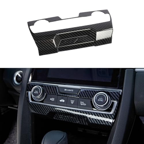 YINGTUU for Honda Civic 10th Gen 2016 2017 2018 2019 2020 2021 Accessories Front Air Conditioning Control Switch Decorative Cover Carbon Fiber Pattern - color: Air Condiitioning Panel