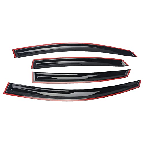 Tape-On Window Visors Deflectors Rain Guards 4 Piece Set ‎Compatible with 2012-2015 Honda Civic Sedan 94462 - size: 2012-2015 Honda Civic